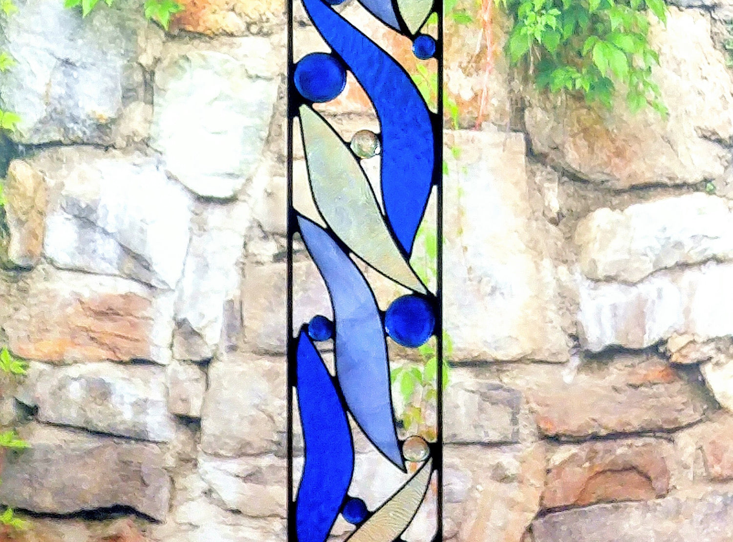 Outdoor Stained Glass Yard Art for Garden Decor. &quot;Gentle Breeze