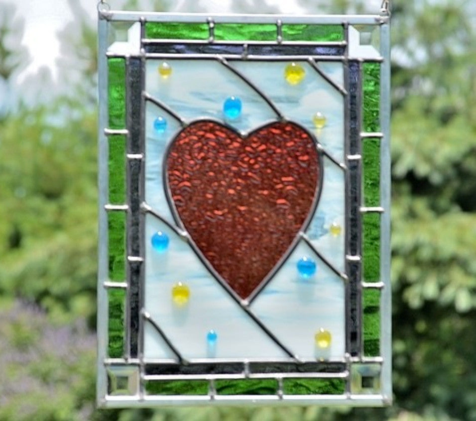 Stained Glass Window Design in 2016 Connecticut Cottages and Gardens. &quot;Heart Dreams&quot;