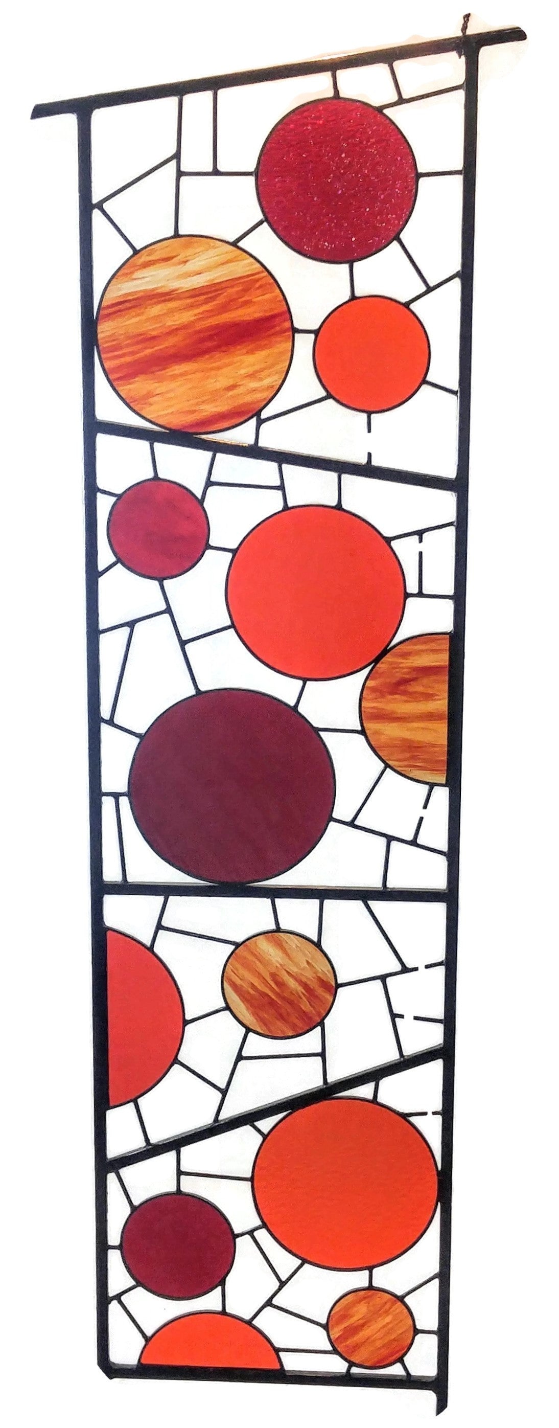 tall stained glass yard art by Windsong Glass Studio