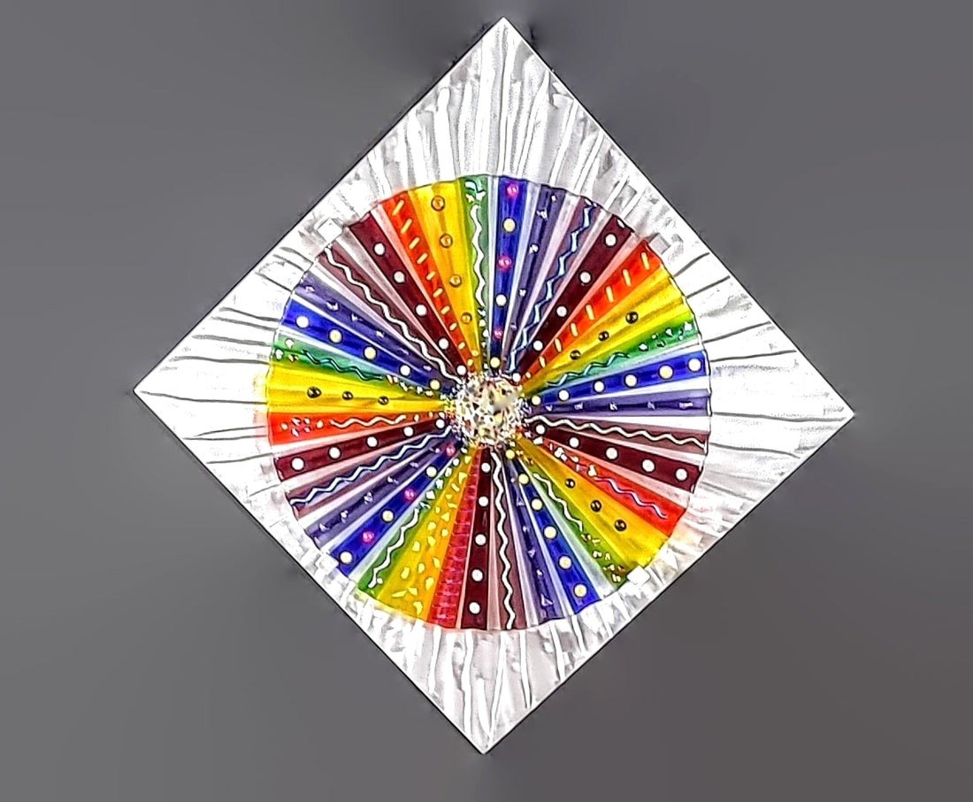 Fused Glass Wall Panel Fused Stained Glass Art. "Kaleidoscope"