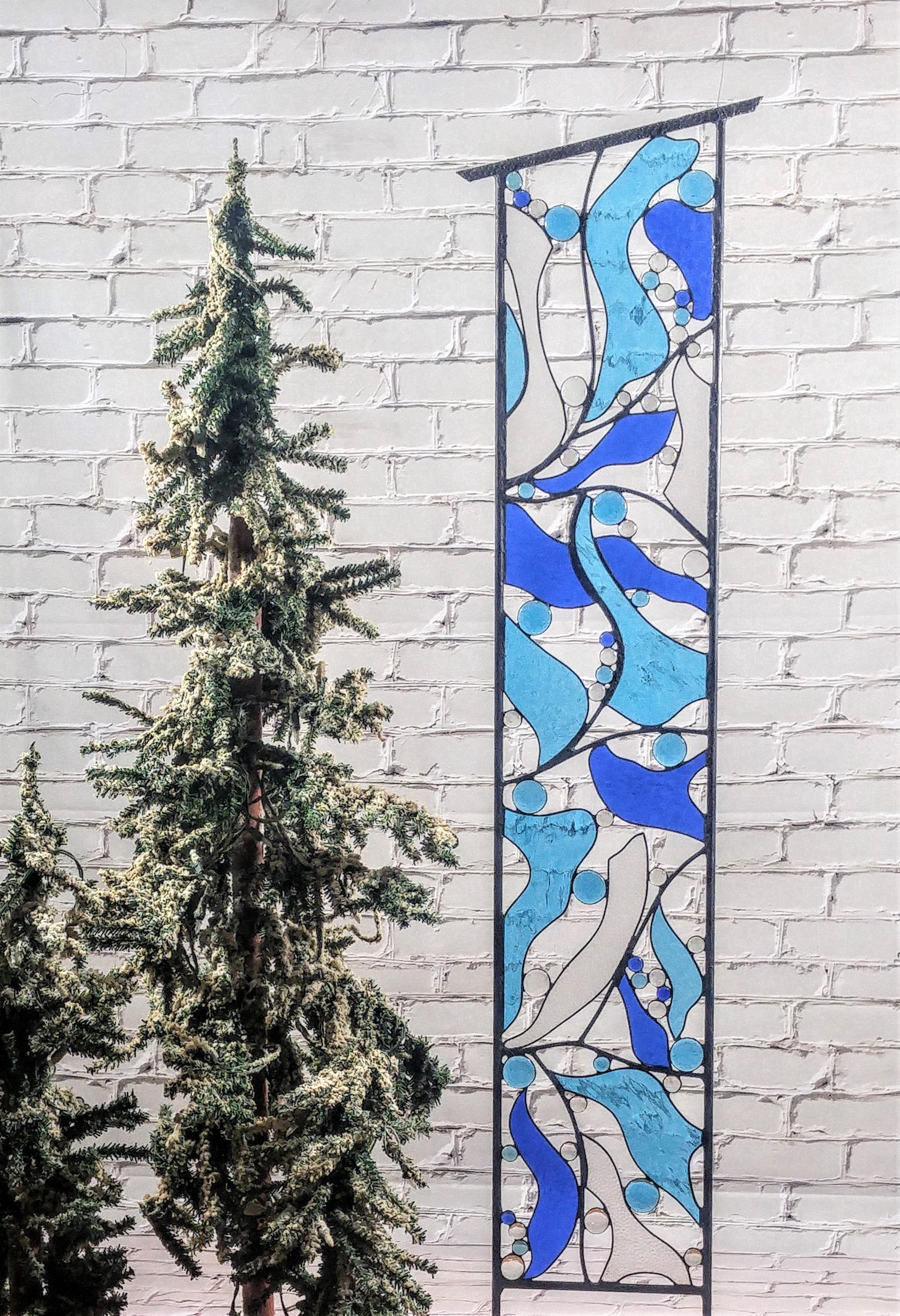 Contemporary Stained Glass Art for Outdoor Garden Decor - &