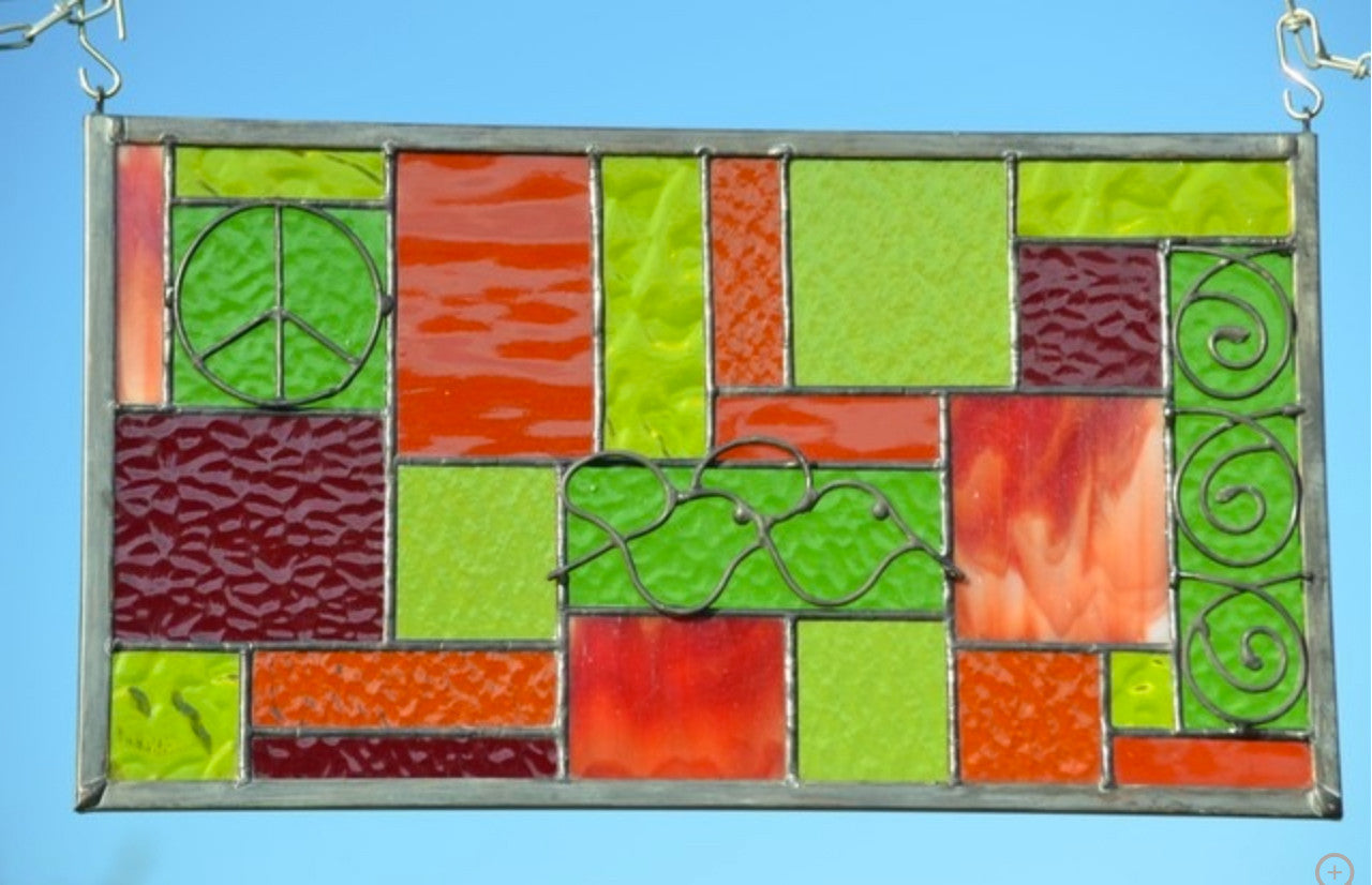 Stained Glass Window Panel in Boho Style
