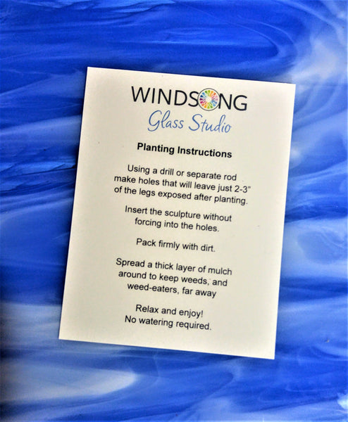 Windsong Glass Studio blue garden art