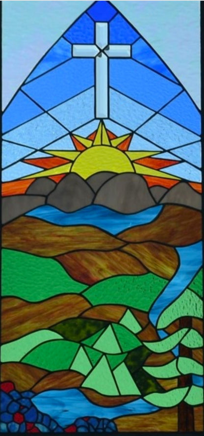 Custom Glass Art Religious Stained Glass Window. &quot;Sanctuary&quot;