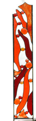Stained Glass Garden Stake in Red and Orange