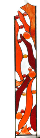 Stained Glass Garden Stake in Red and Orange