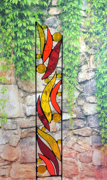 stained glass yard art by Windsong Glass Studio