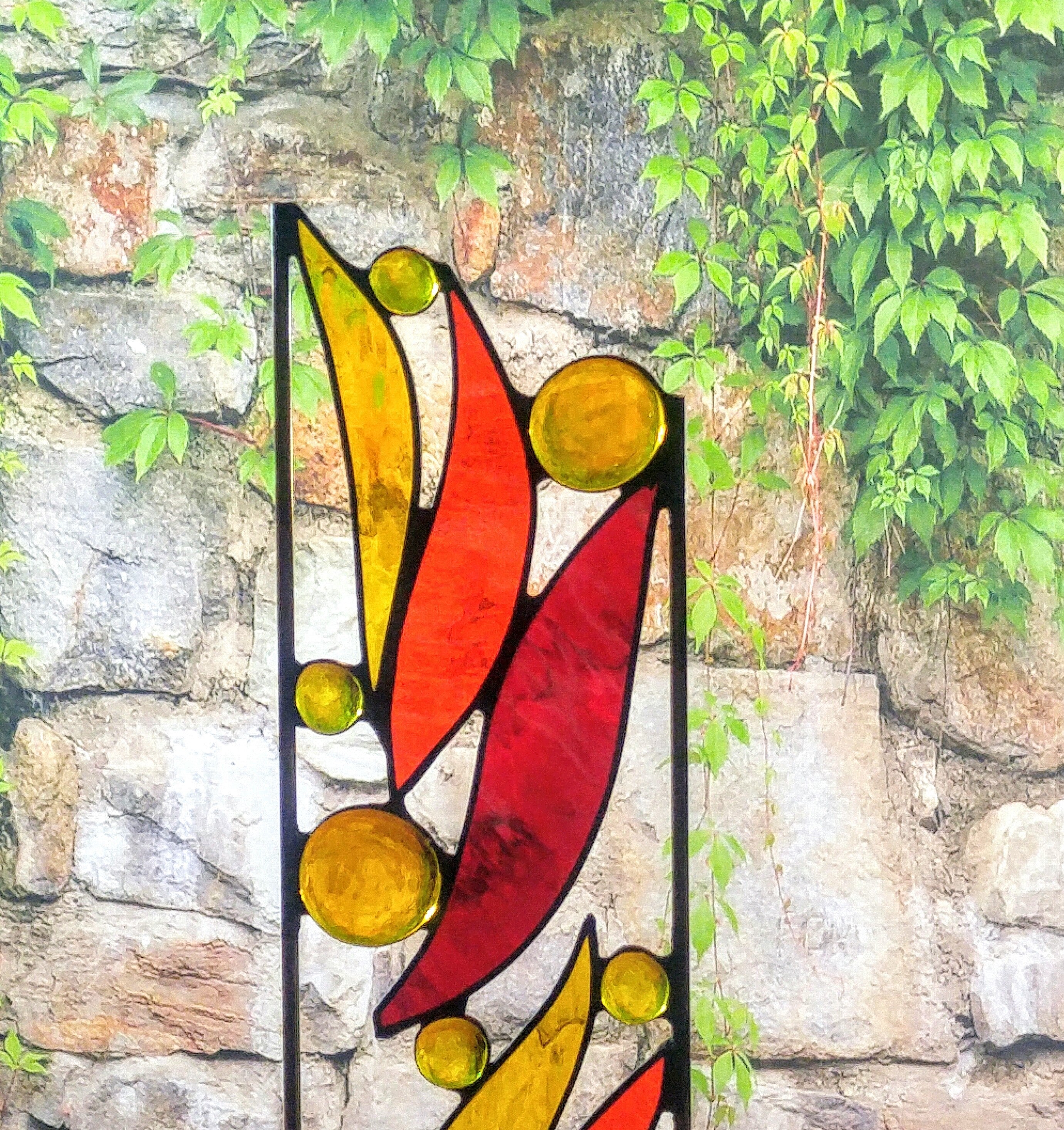 Stained Glass Garden Stake Great Ideas for Garden Lovers. &quot;Solar Flares&quot;
