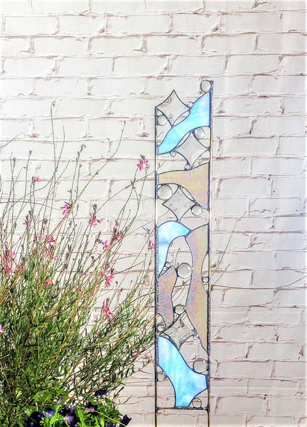 stained glass garden sculpture