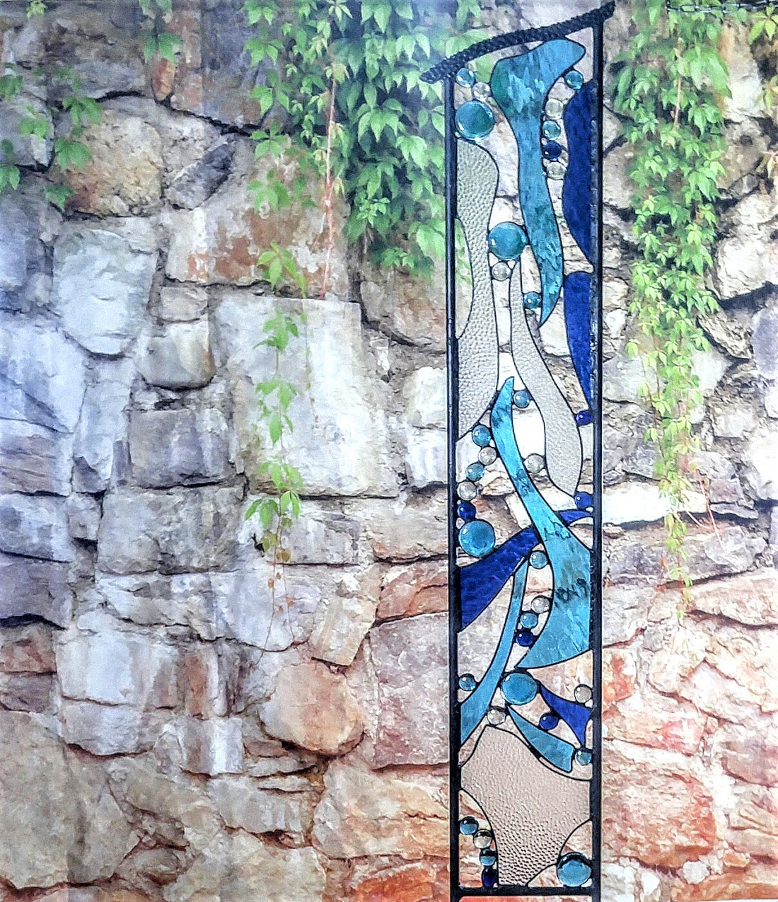 tall stained glass garden sculpture