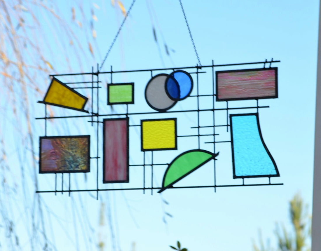 Custom Metal and Glass Art 3D Stained Glass Panel. "Free Spirit II"