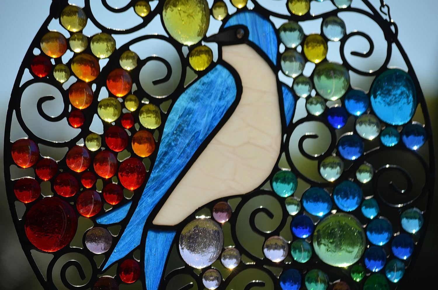 Stained Glass Bird Suncatcher by windsong glass studio