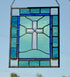 Christian Cross Window Panel Religious Stained Glass Art. "Beveled Cross Window"